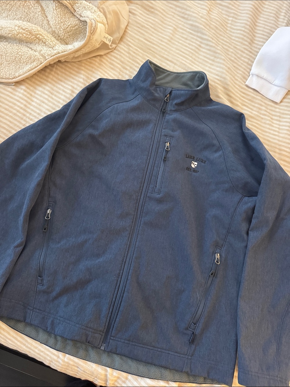 Men's Navy Lake Lure NC Full-Zip Fleece Jacket